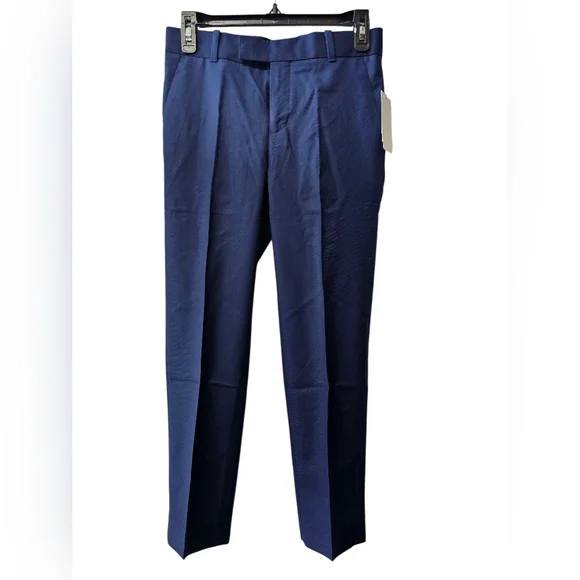 Calvin Klein Boy's Flat Front Slim Fit Husky Pant Blue Brilliant Size 10 NWT - Picture 5 of 9